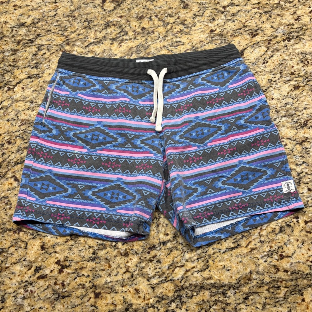 Chubbies Lounge Shorts Mens Medium 7 Inseam Southwestern Blue Pink Geometric